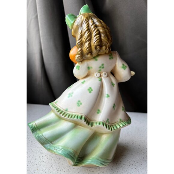 Signed Shull Ceramic Chalkware Girl with Doll 9” Figurine - Picture 5 of 9